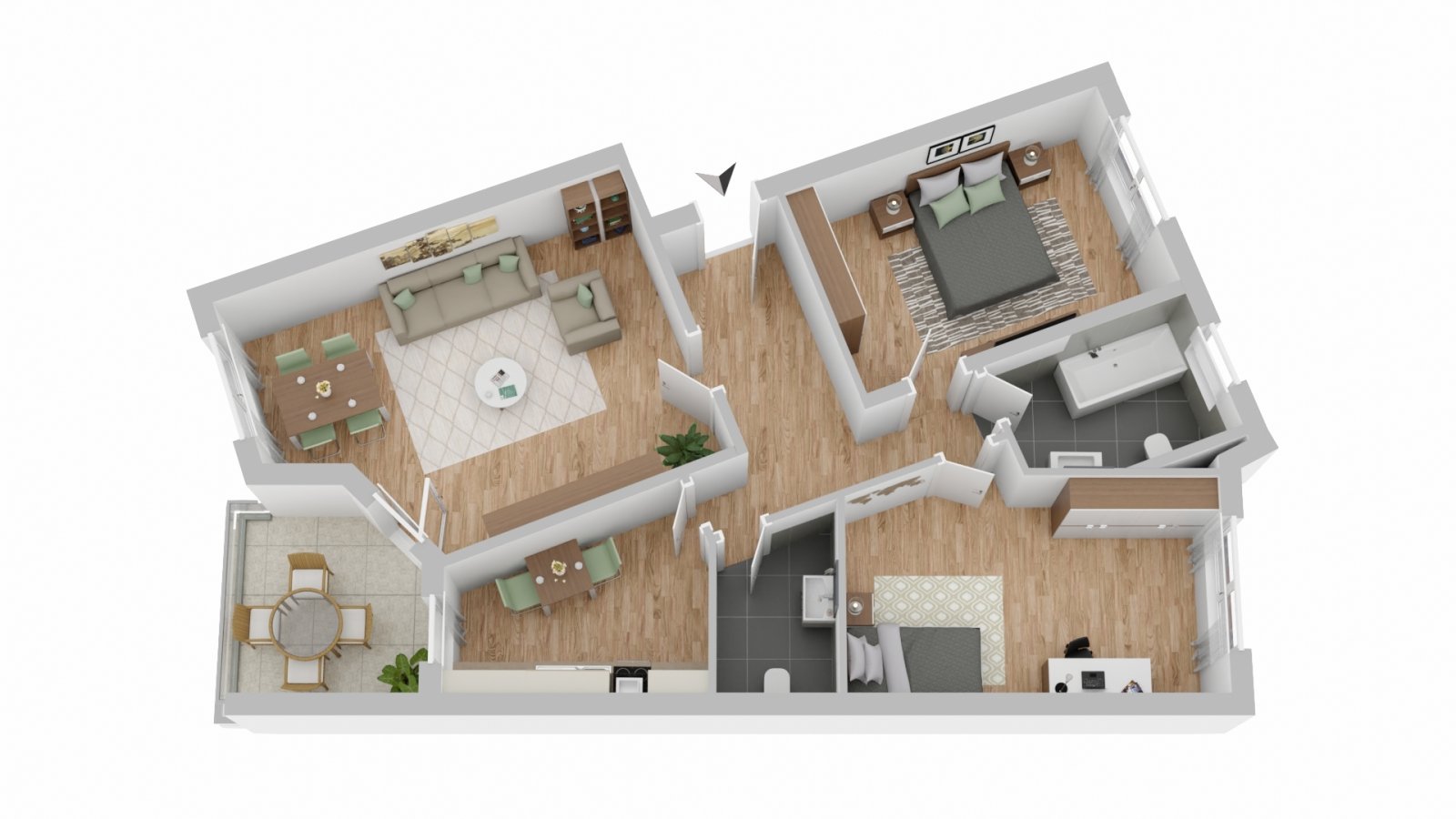 3-Zimmerwohnung*Loggia*Carport*2Bäder*EBK