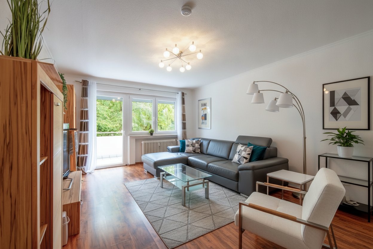 Wohnbereich mit Zugang zum Südbalkon Wohnbereich mit Zugang zum Südbalkon